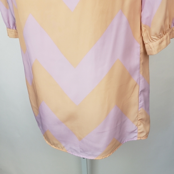 TOBI Linus zig zag shift lavender and peach dress size small - Picture 4 of 11